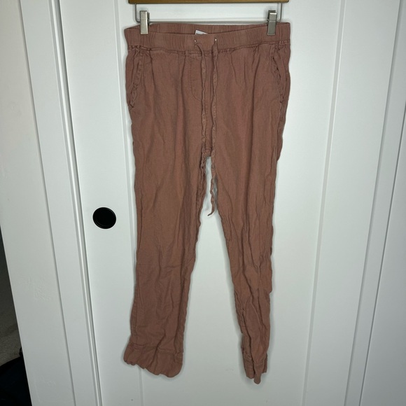 Parachute 100% Linen Pink Drawstring Straight Leg Lounge Pants Size Medium - Picture 3 of 7